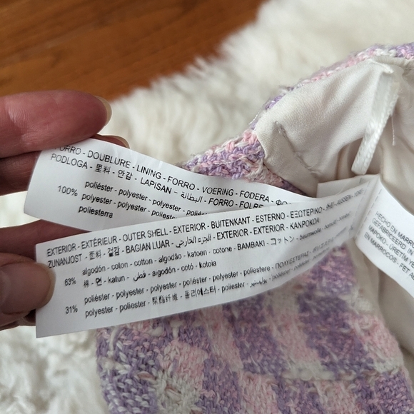 Zara tweed bustier corset top pink purple white small - Picture 8 of 10